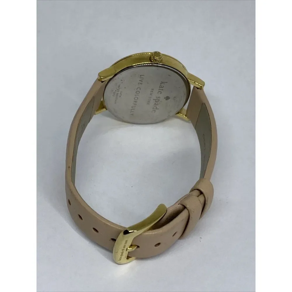 Kate Spade New York 0073 Women Beige Leather White Analog Dial Wrist Watch XX557
